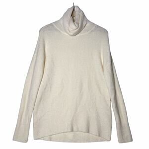 Theory‎ Cowl Neck Wool Blend Knit Sweater Ivory Cream Women's